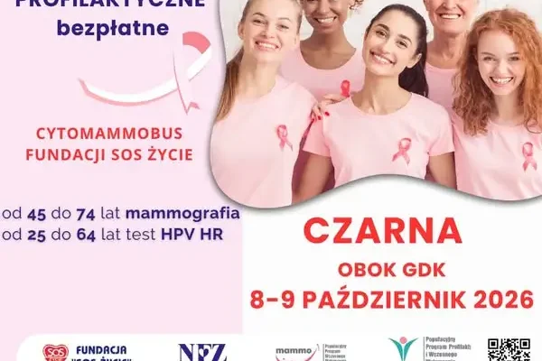 Bezpłatne mammografie i testy HPV w Czarnej Górnej – 8 i 9 października