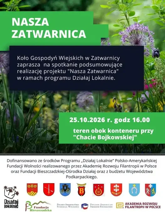 Zatwarnica: spotkanie podsumowujące projekt „Nasza Zatwarnica” już 25 października