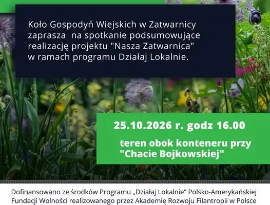 Zatwarnica: spotkanie podsumowujące projekt „Nasza Zatwarnica” już 25 października