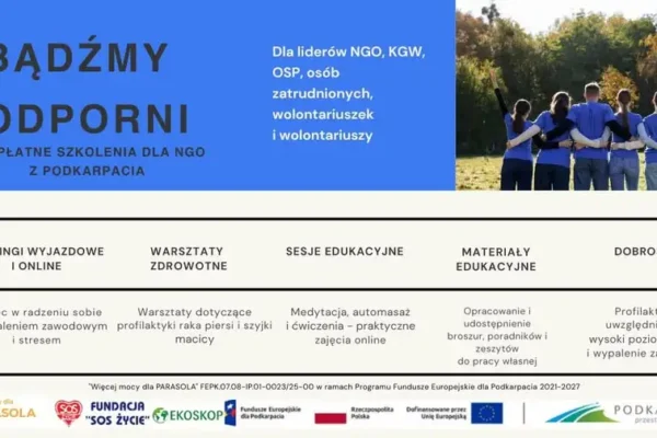 Bezpłatne szkolenia dla NGO z Podkarpacia – zdrowie fizyczne i psychiczne