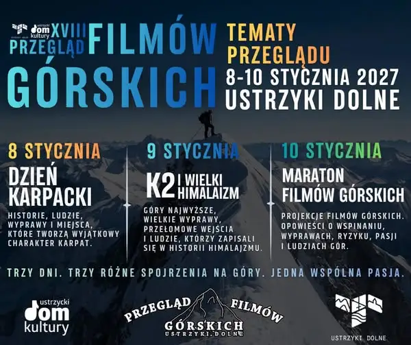XVIII Przegląd Filmów Górskich w Ustrzykach Dolnych – znamy tematykę dni
