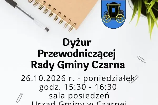 Dyżur Przewodniczącej Rady Gminy Czarna dla mieszkańców