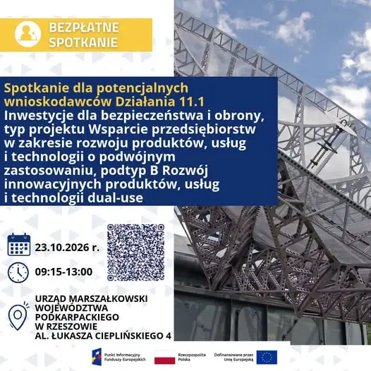 Rzeszów: bezpłatne szkolenie o technologiach dual-use dla firm z Podkarpacia